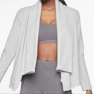 Athleta Tranquility Wrap Sweater Cardigan in Heather Gray (XS)